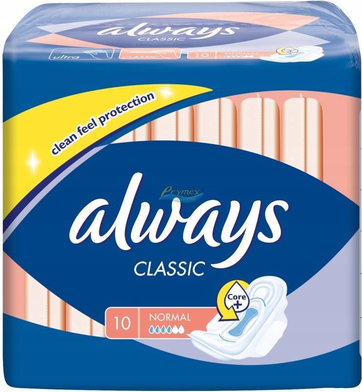 Always classic normal 10 sztuk podpaski higienicznie ze skrzydełkami