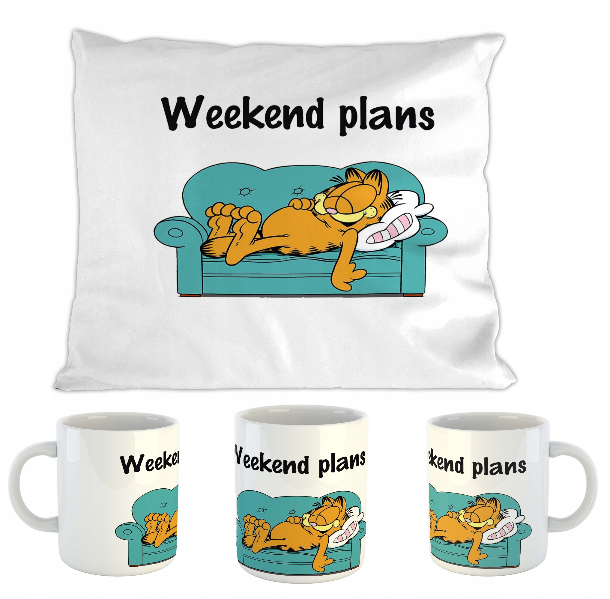 ZESTAW PODUSZKA KUBEK GARFIELD GWIAZDKA IMIĘ