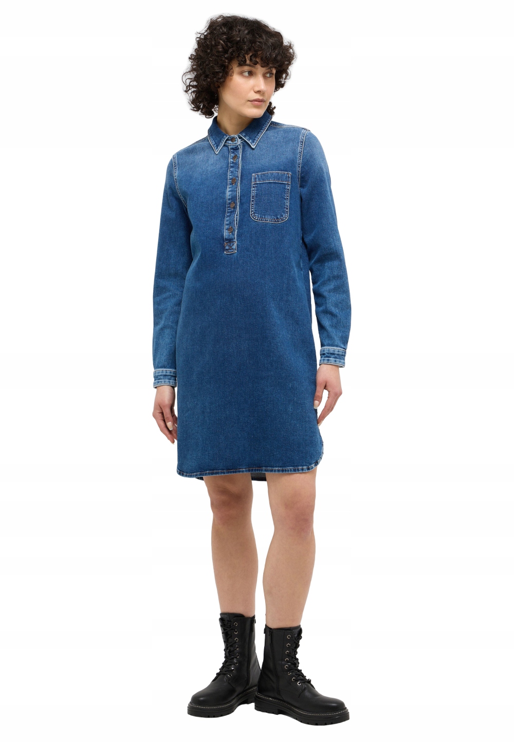 Mustang Modrá Džínová Šaty MIDI Džínová 38