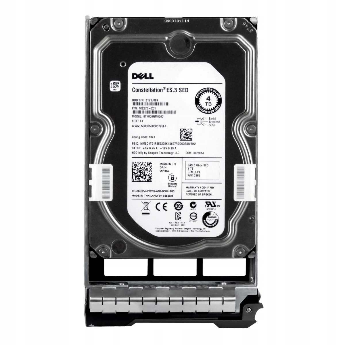 Dell 06P85J 4TB 7.2K 128MB SAS-2 3.5'' ST4000NM0063