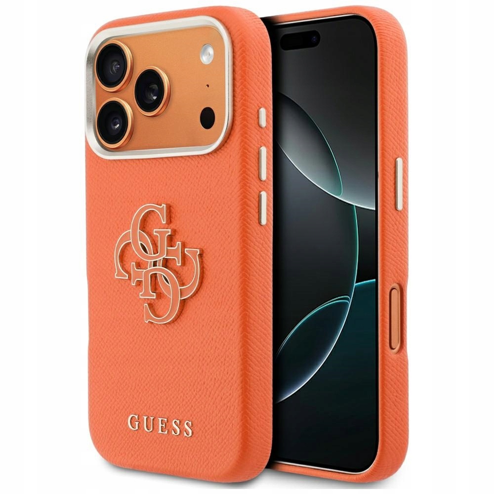 Pouzdro Guess Fw Resin Logo pro iPhone 17 Pro oranžové