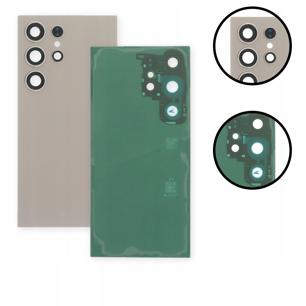 Tylna klapka, tylne szkło do Samsung Galaxy S24 Ultra, szara