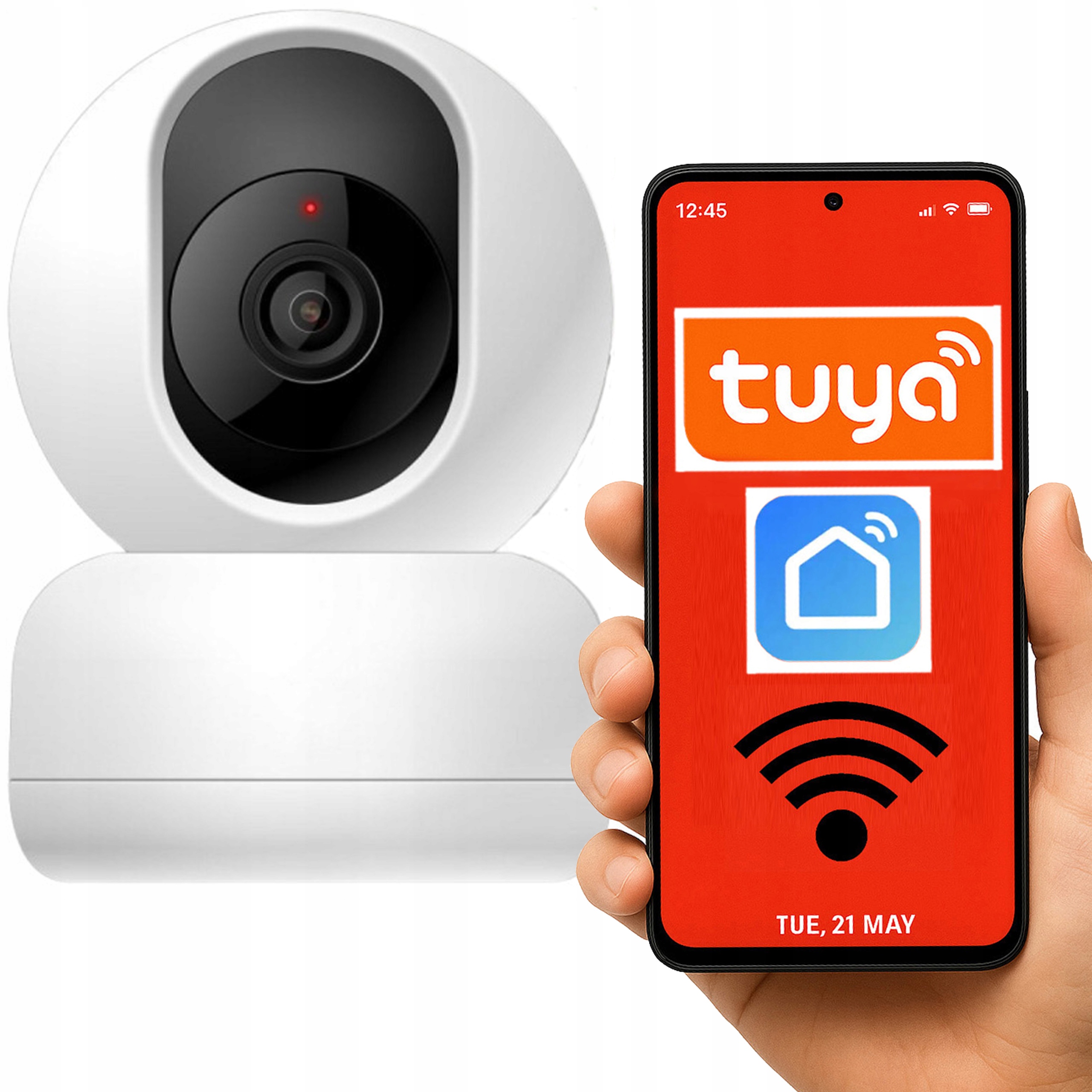 Obrotowa Kamera Wifi Ip Full Hd Audio Niania Elektroniczna Tuya Smart Life