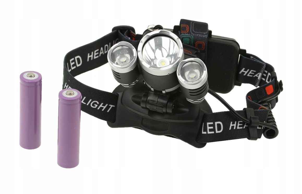 

Latarka Czołowa 1+2 Z Akumulatorem Lampka Na Głowę