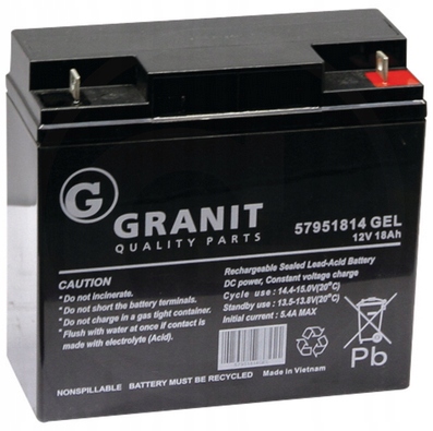 Gelový akumulátor 12V 18Ah Granit Parts 57951814 Gel – Mtd Honda Stiga