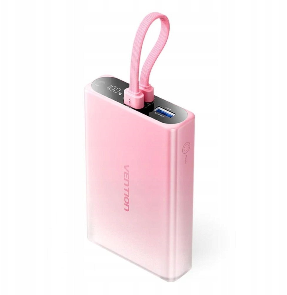 Powerbank Vention 10000 mAh Usb-c Lightning Usb-a 22,5W z wyświetlaczem