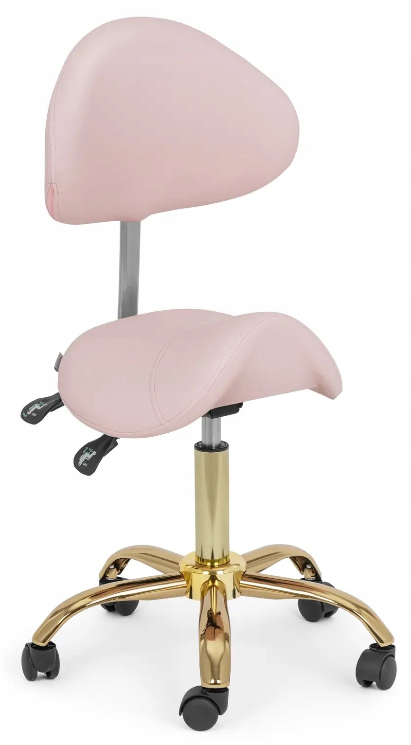 Taboret kosmetyczny siodłowy 51-65 cm różowy złoty Physa Mannheim 10040833
