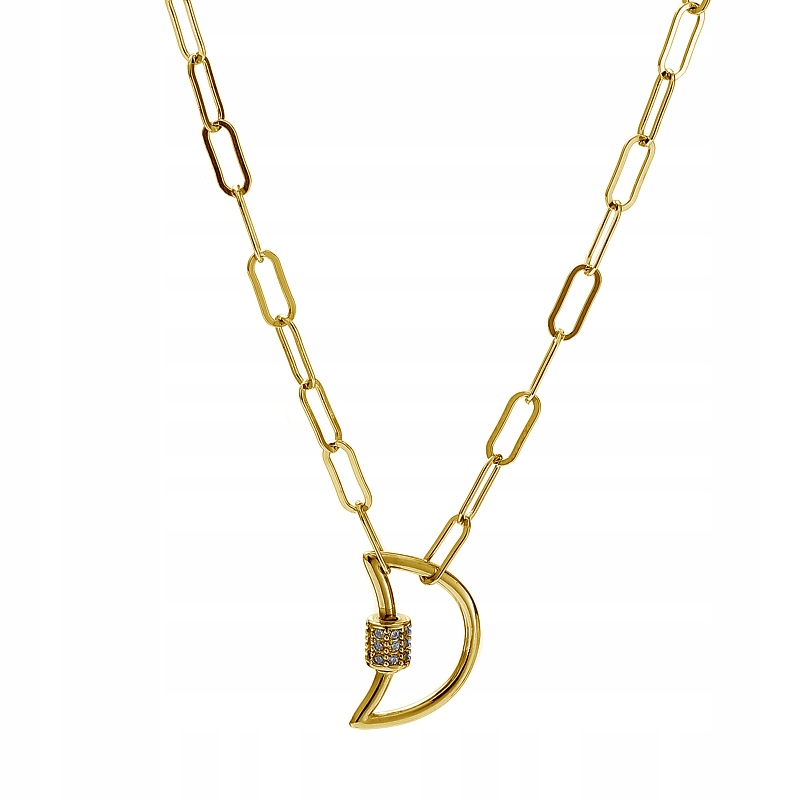 Stříbrný náhrdelník Ag 925 s pozlaceným půlměsícem N05121