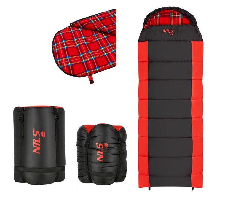 Silný turistický zimní spací pytel s výplní Hollow fiber Nils Camp