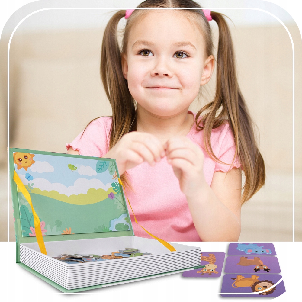KSIĄŻKA MAGNETYCZNA EDUKACYJNA PUZZLE UKŁADANKA ZWIERZĘTA PUDEŁKO ZESTAW Rodzaj zestaw