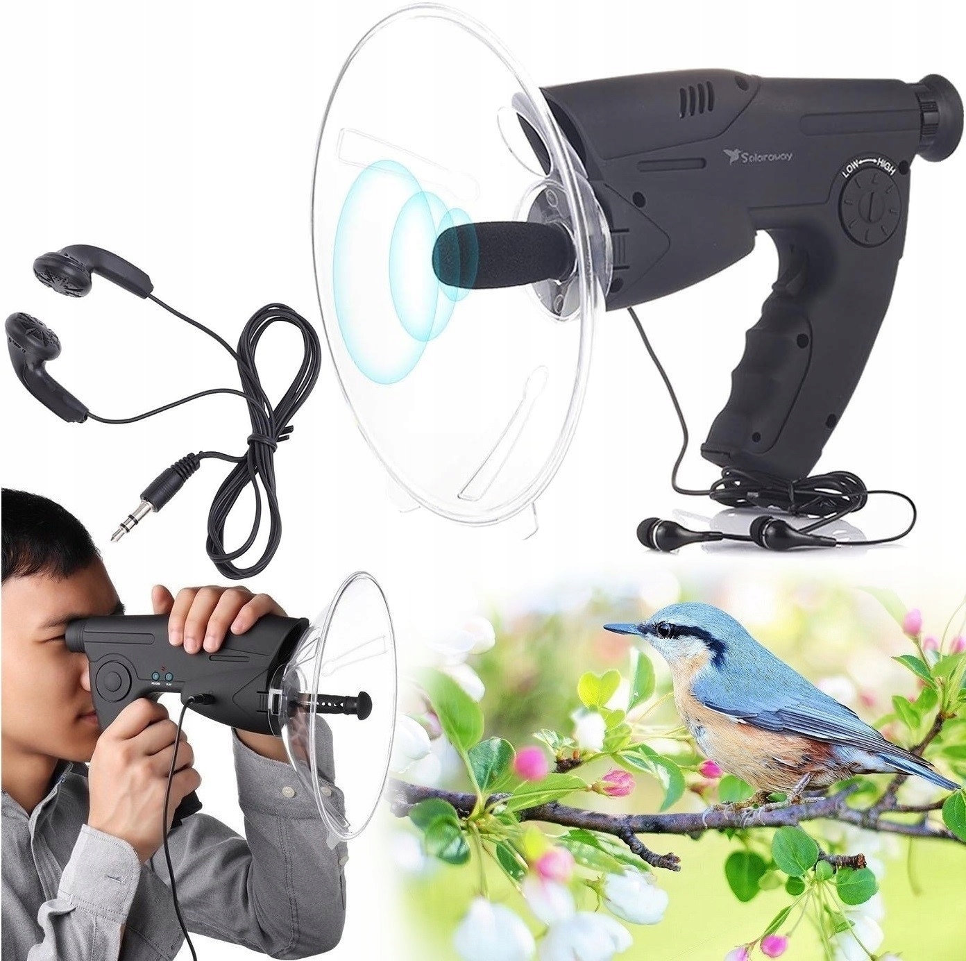 Směrový Mikrofon Odposlech S Funkcí Nahrávání 120M, Slot Sd, MP3, Lupa