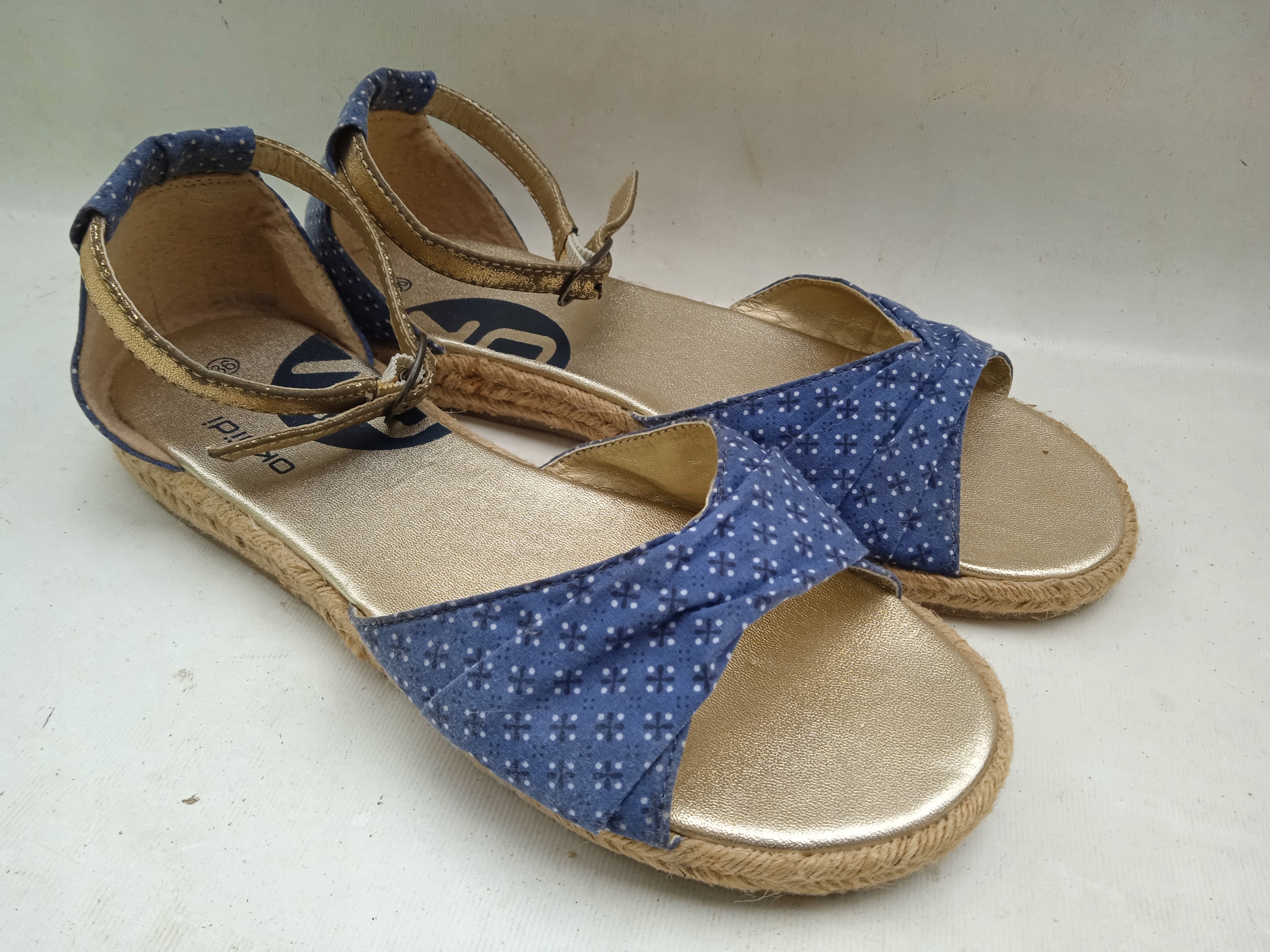 36 OKAIDI DAMSKIE SANDAŁY ESPADRYLE LETNIE W GROSZKI