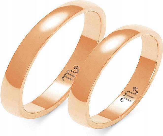 Dámský snubní prsten z růžového zlata 585 14k, velikost 23, s gravírováním, módní