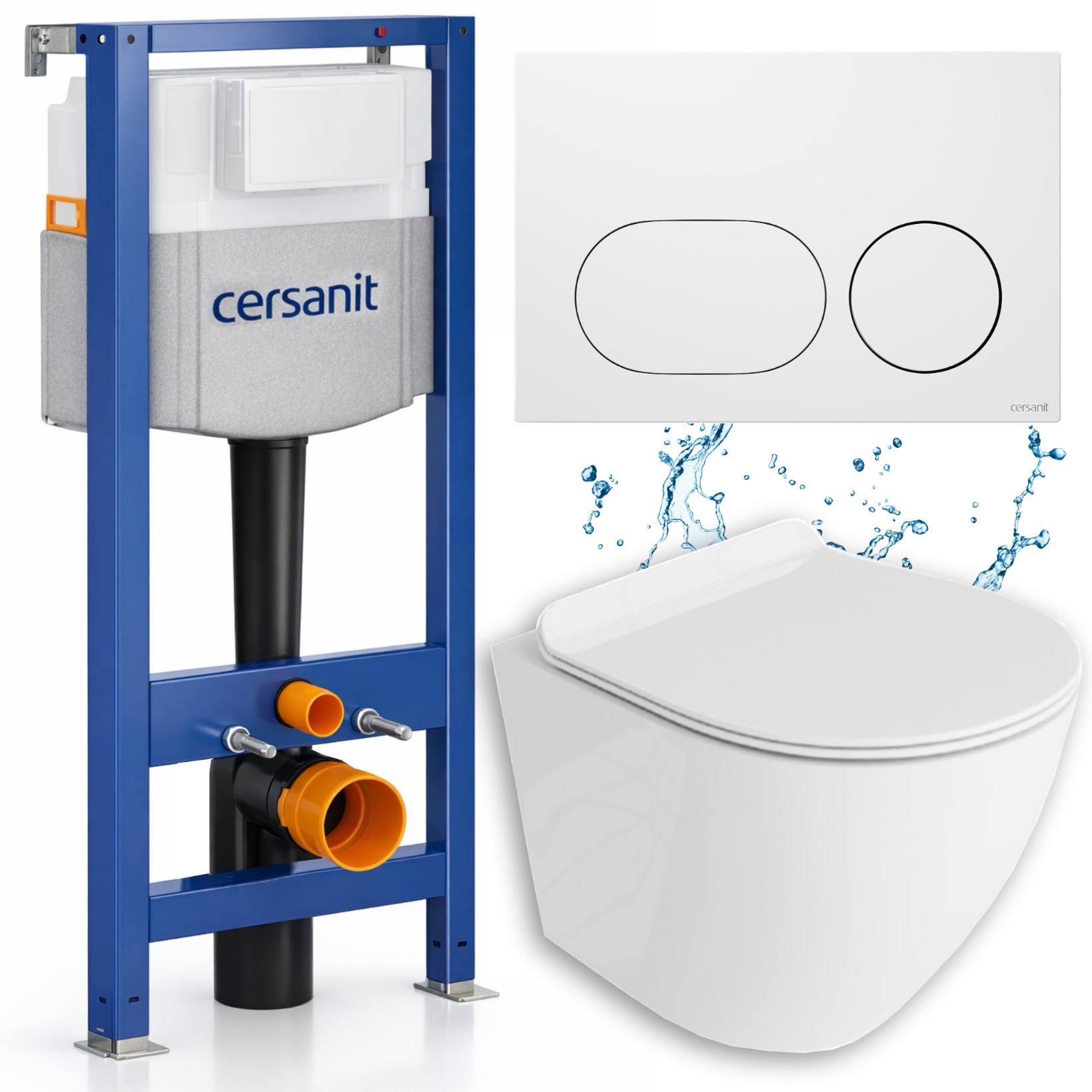Podomítkový Set Wc 6v1 Rám Cersanit Muszla Mísa Wc Tornado Tlačítko