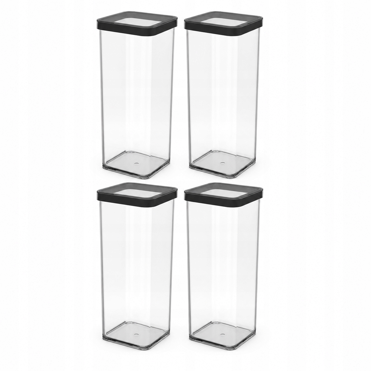 Zásobník na pochoutky čtvercový organizér 4x1.5L Loft černý Rotho