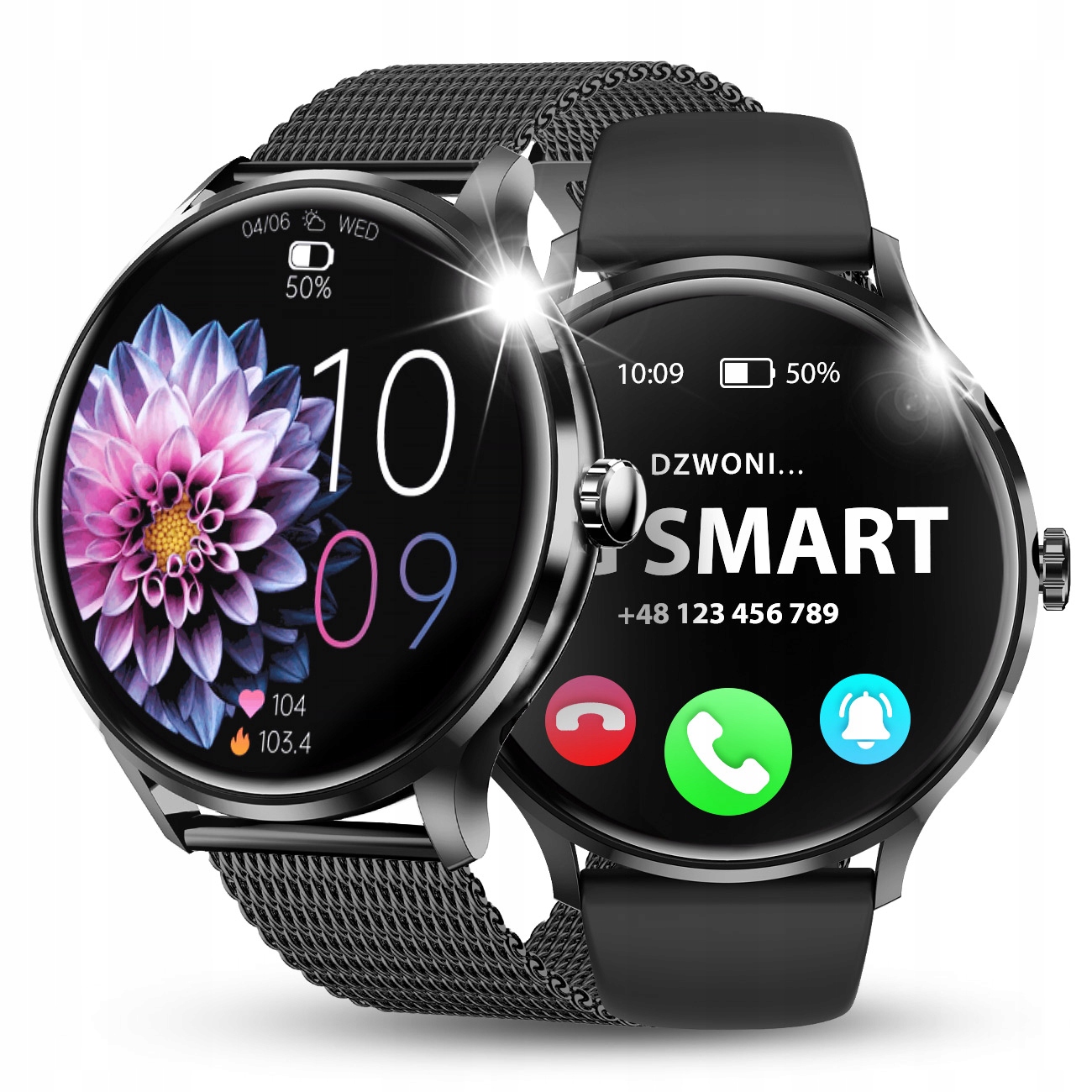 Chytré Hodinky Dámské Hodinky Menu Pl Hovory Tlak Puls Černé Chytré Hodinky
