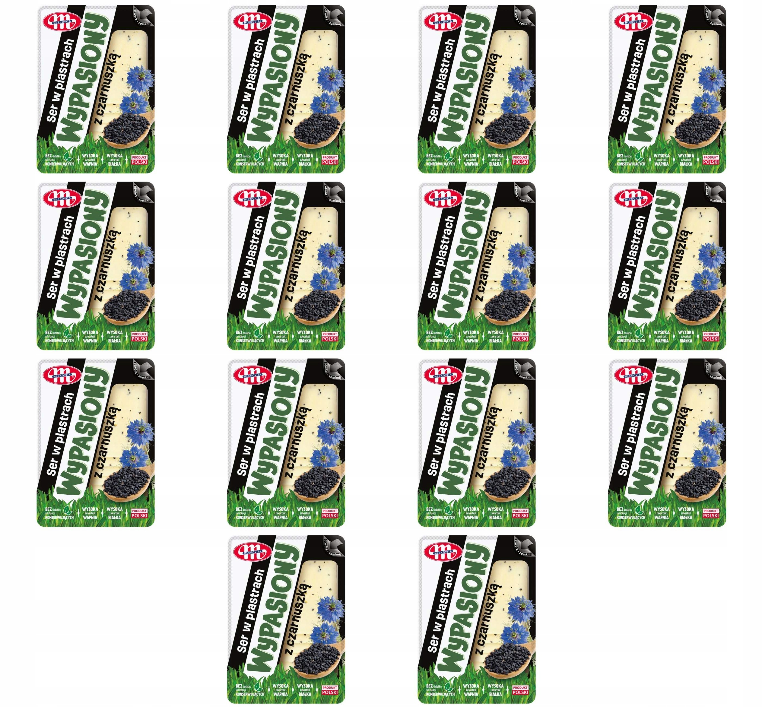 Mlekovita Vypasený sýr s černuchou, plátky 135 g X14