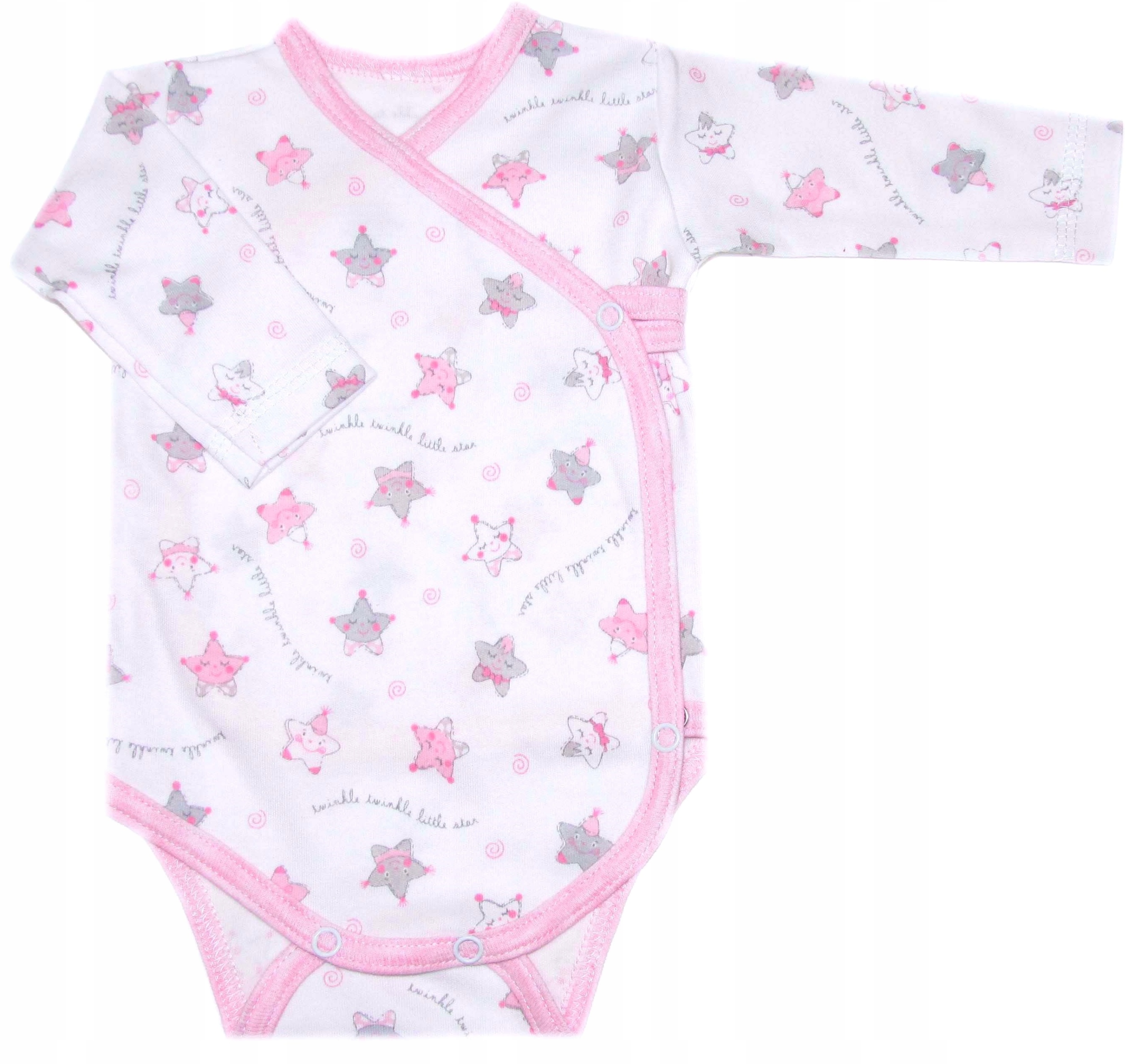 

Body Kopertowe Z Długim Rękawem 74 Pink Star /14/