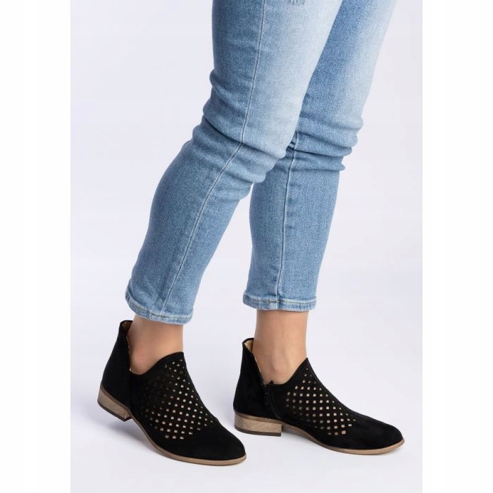 Kotníkové Boty Polobotky Ploché Nad Kotník Ažurové Na Jaro 40