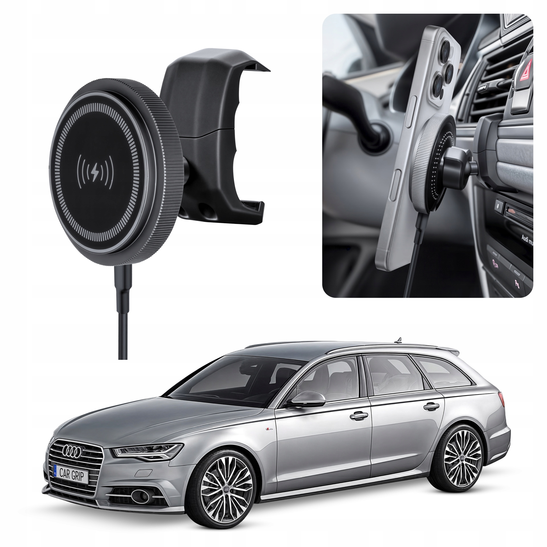 Uchwyt magnetyczny MagSafe MP1 z ładowaniem do Audi A6 A7 C7 (2011-)