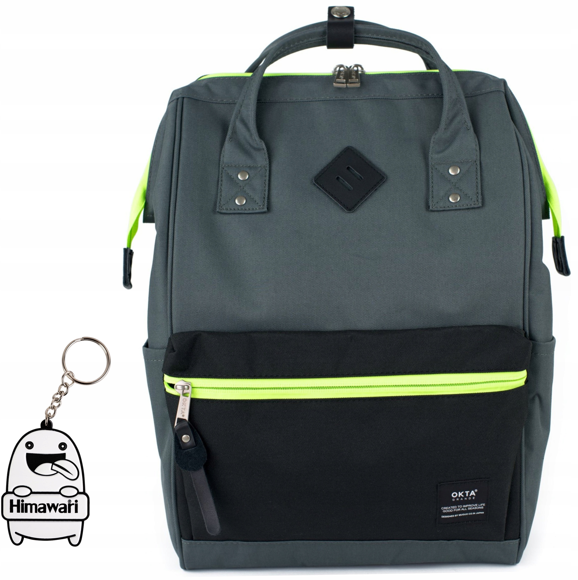 Batoh Himawari Okta Neon M turistický do letadla, lehký, šedý