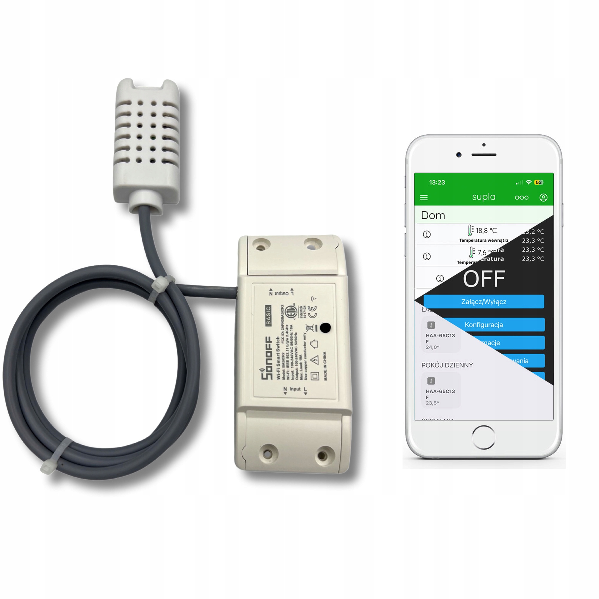 Sonoff stacja meteorologiczna ciśnie./temp./wilgo, termostat