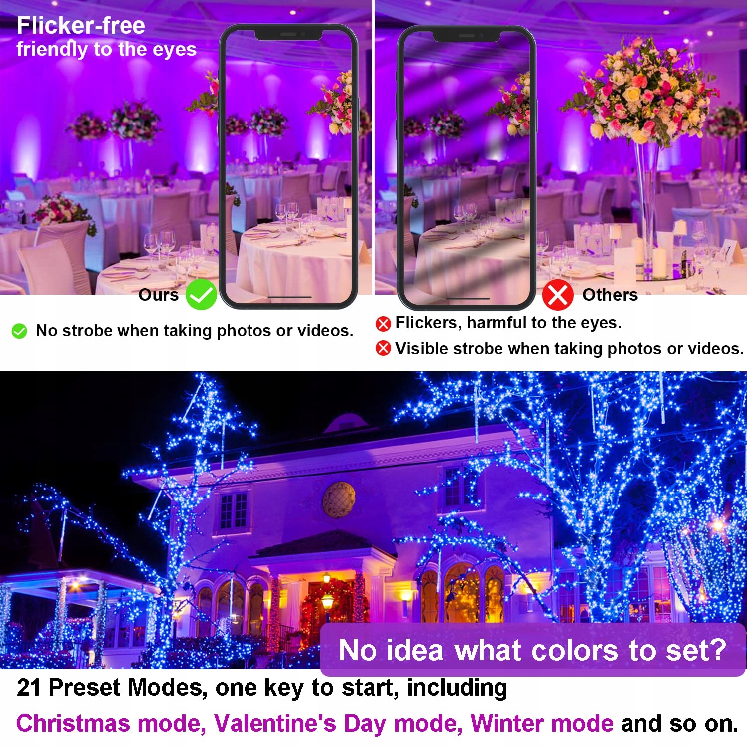 RGB LED Reflektor Zewnętrzny 80W Bluetooth APP Sterowanie IP66 Wodoodporny — miniatura 5