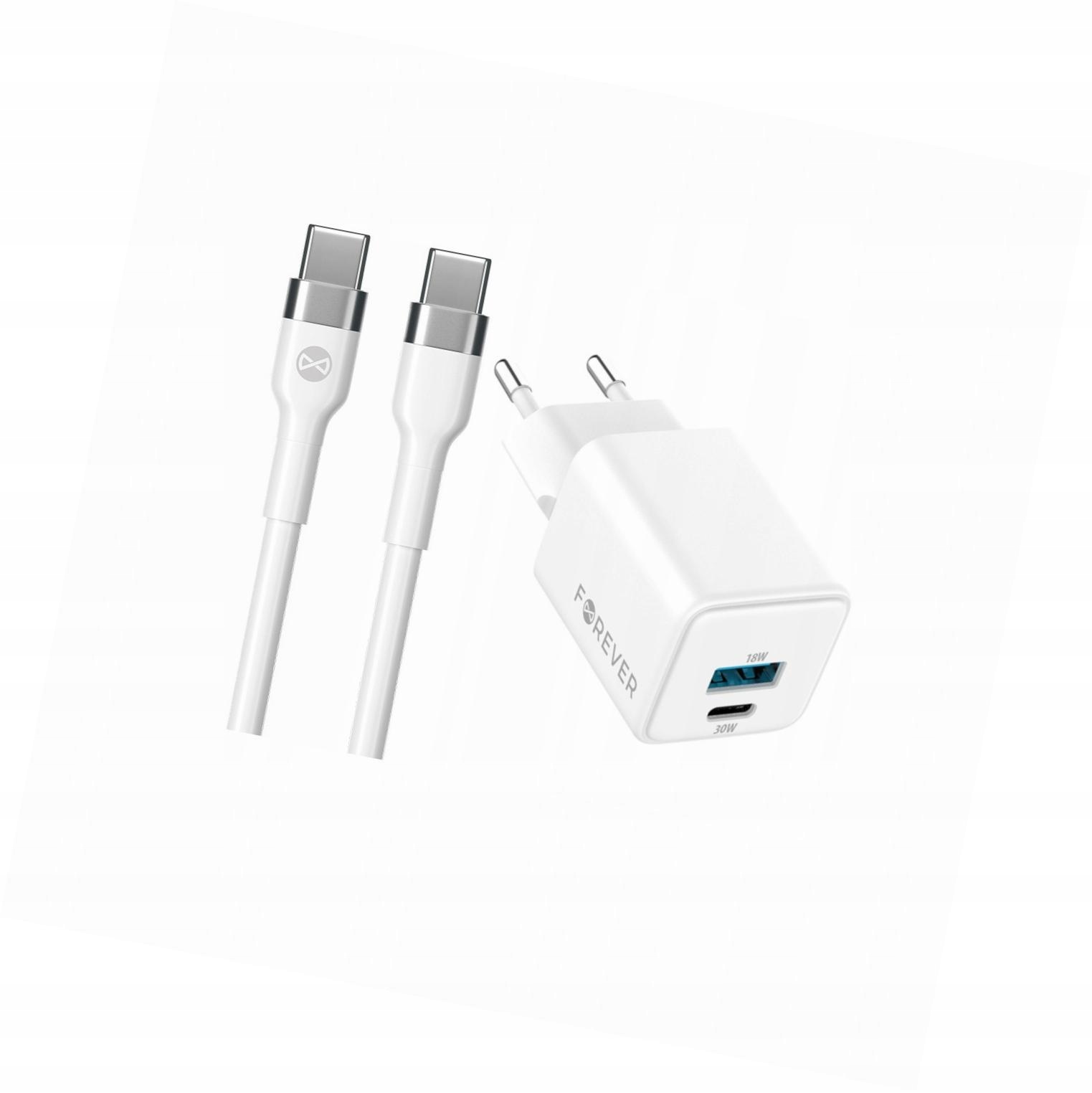 Szybka ładowarka GaN 30W 2 wejścia Usb i Usb-c z kablem do Realme 8i