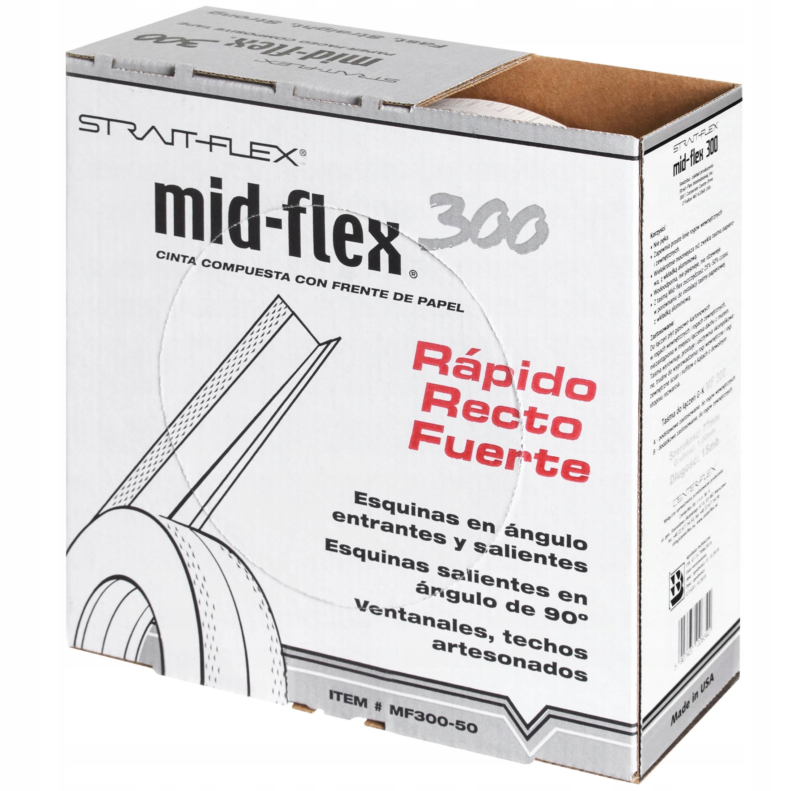 Papírová páska s kompozitní vložkou 15mb Mid-flex s šedými nápisy Usa