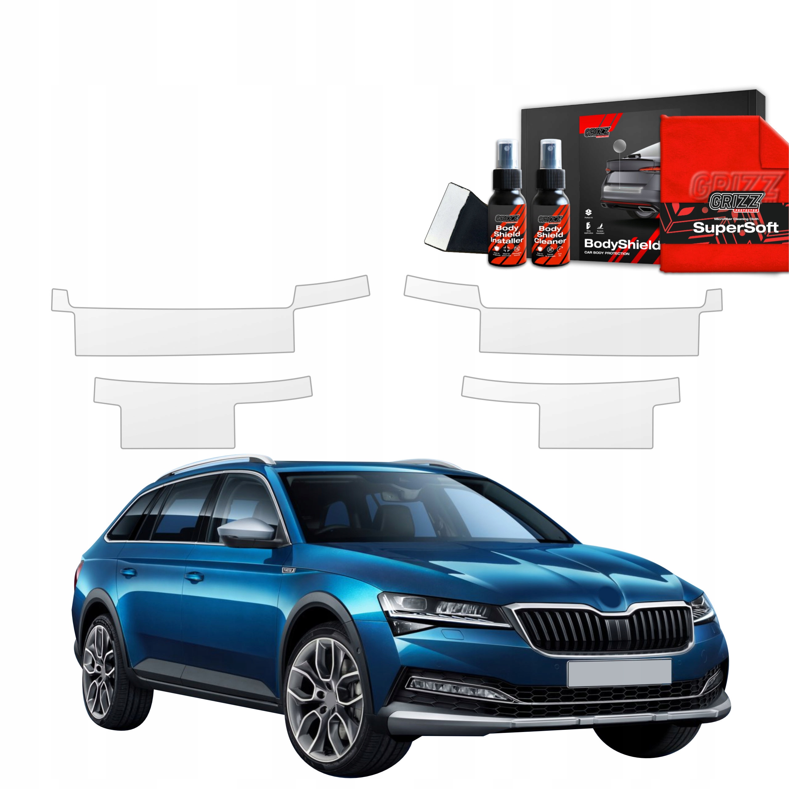 4v1 Fólie Ppf dýha na prahy pro Škoda Superb 3 Combi (2019-2023) Grizz