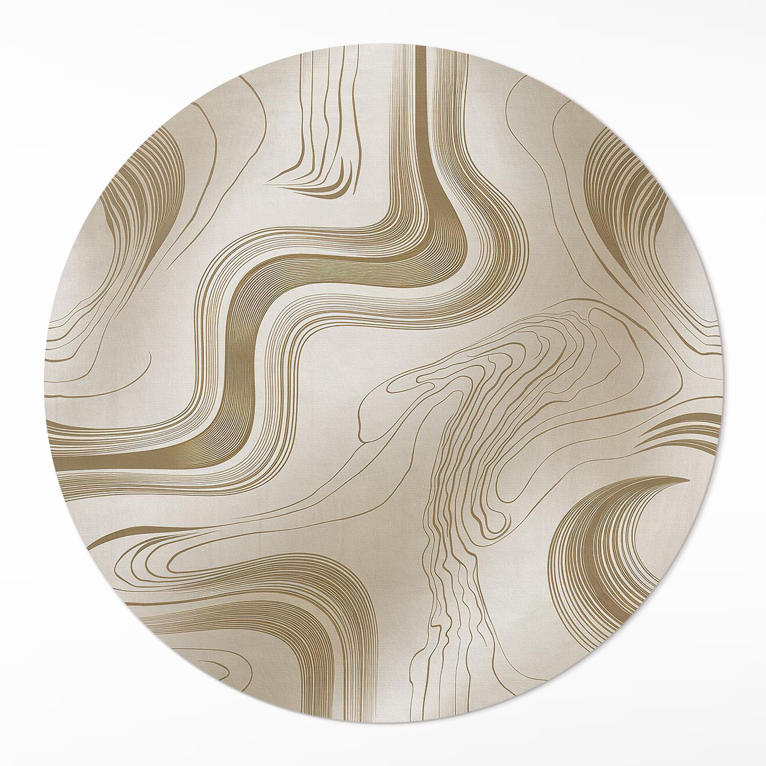 Okrúhly koberec Vinyl do domu Boho s inšpiráciou v zemitých farbách ⌀ 100 cm