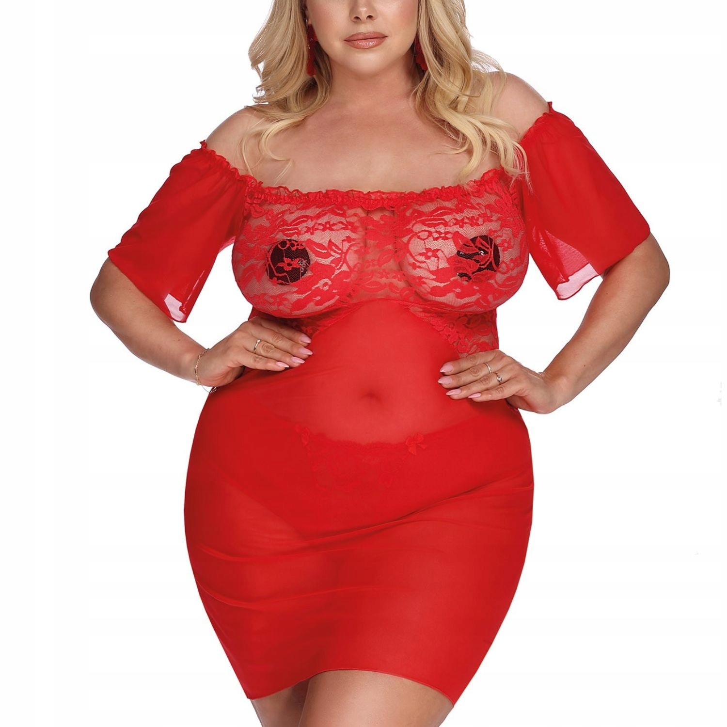 Červená tričko noční Camari Red 5XL/6XL Anais