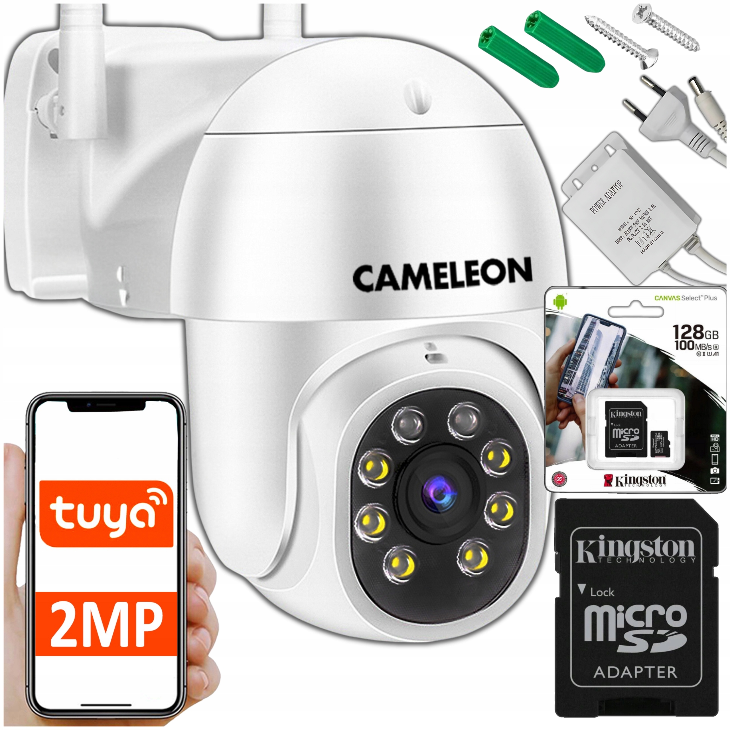 Vonkajšia otočná Ip kamera Tuya 2MPX WiFi Zoom Sledovanie pohybu Aplikácia