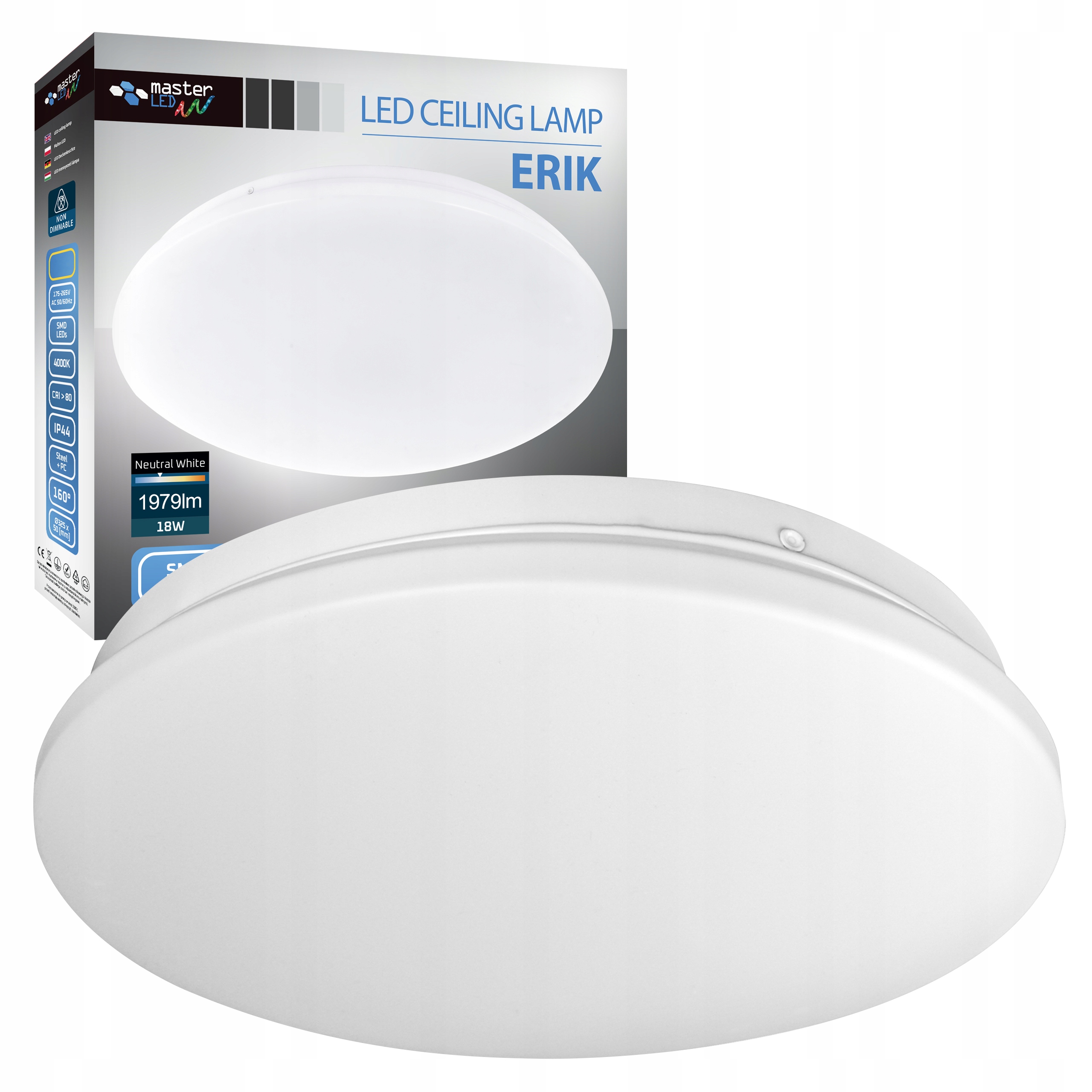 Plafon okrągły Masterled 27,5 x 6 cm biały