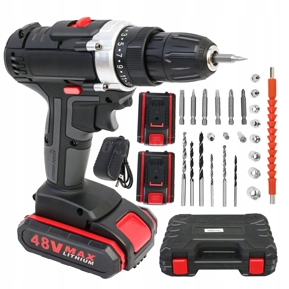 Sada Akumulátorových Šroubováků 48 V s 2 Aku Nabíječkou