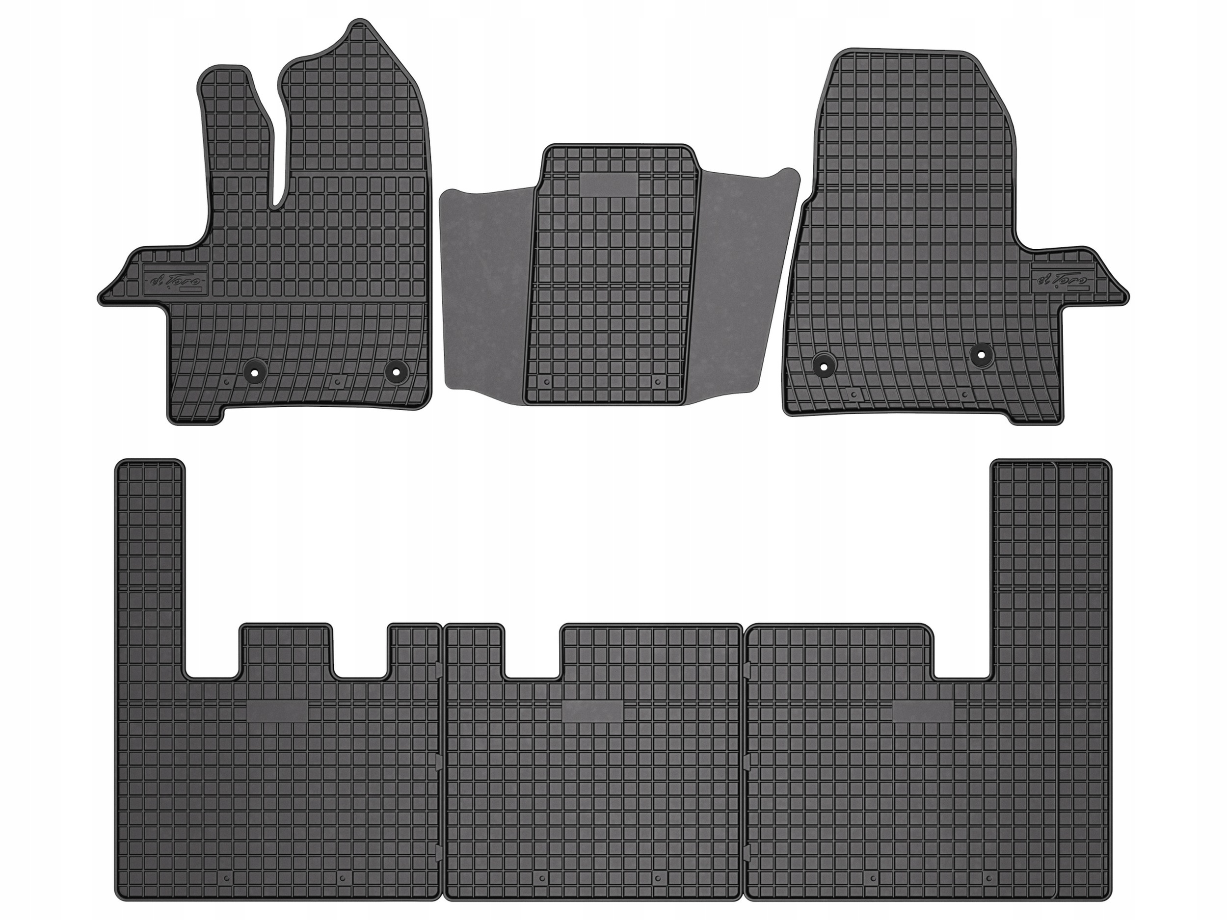 Gumové rohože pre Ford Transit Custom Fl 2017-2021 7-os. 6 ks SolidPRO