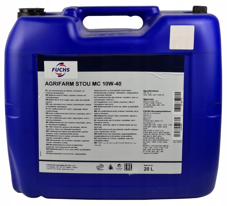 OLEJ FUCHS AGRIFARM STOU MC 10W40 20L