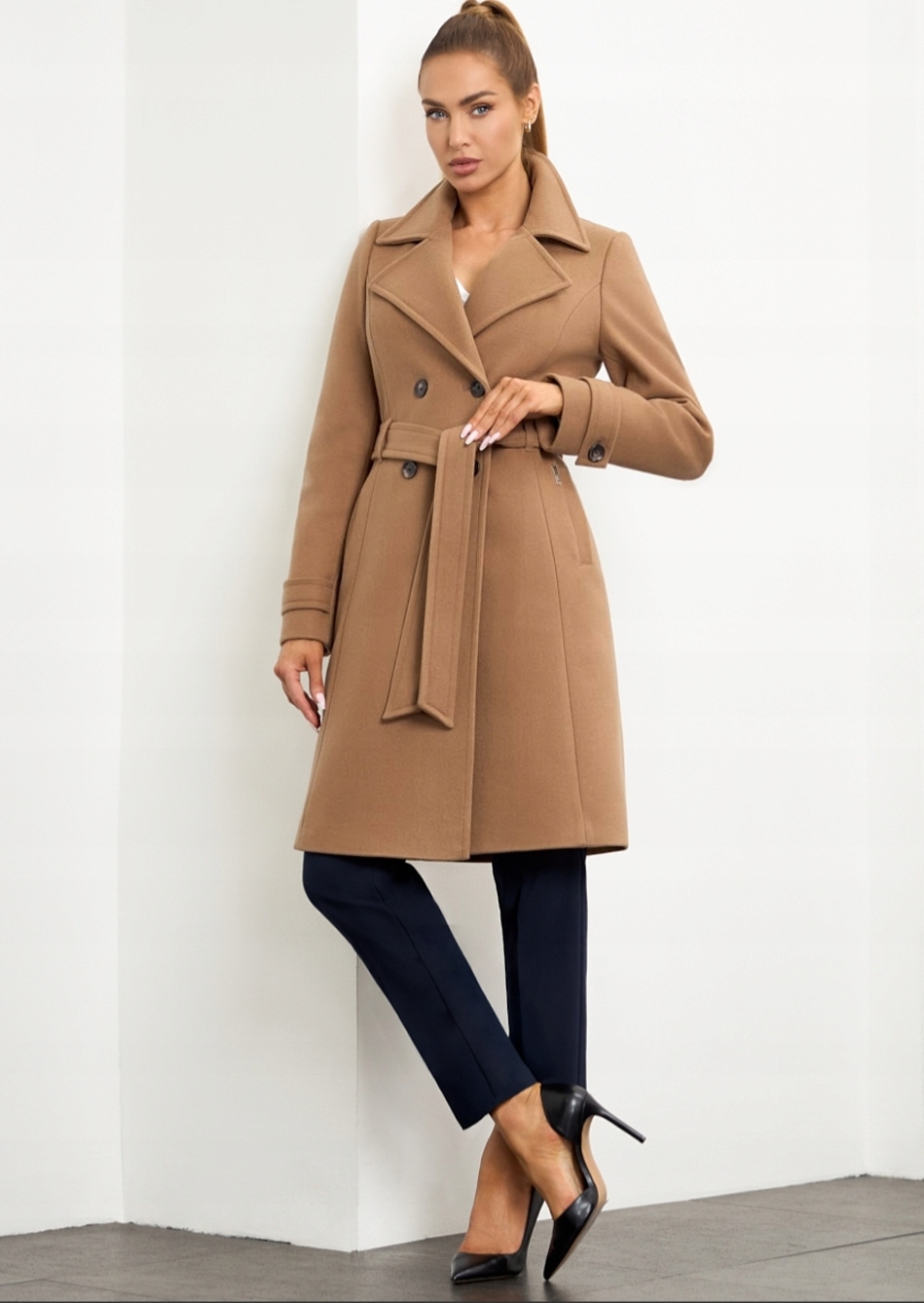 Zartex dámský klasický dvouřadý kabát Mila macchiato AW25 vel. 44