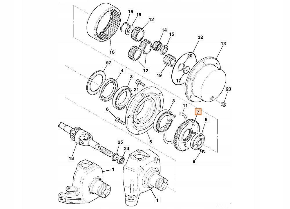 ЦЕНТРАЛЬНЕ КОЛЕСО МАТОЧИНИ 453/04402 JCB 3CX 4CX