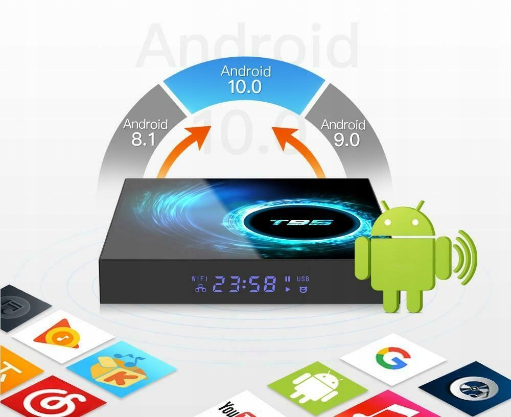 SMART TV BOX t95 Android 10 2/16GB + KLAWIATURA i8 Model T95