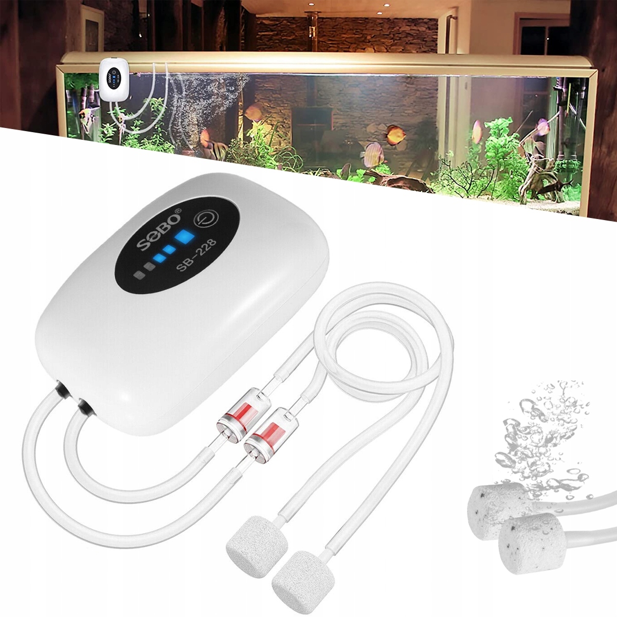 Levně Tichý Provzdušňovač Vzduchové Čerpadlo Akvárium Usb 2W
