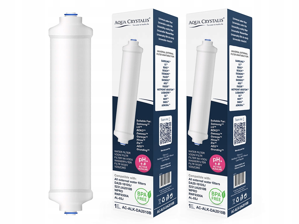 2x Univerzální alkalický vodní filtr AC-ALK-DA2010B náhrada za 5231JA2010B