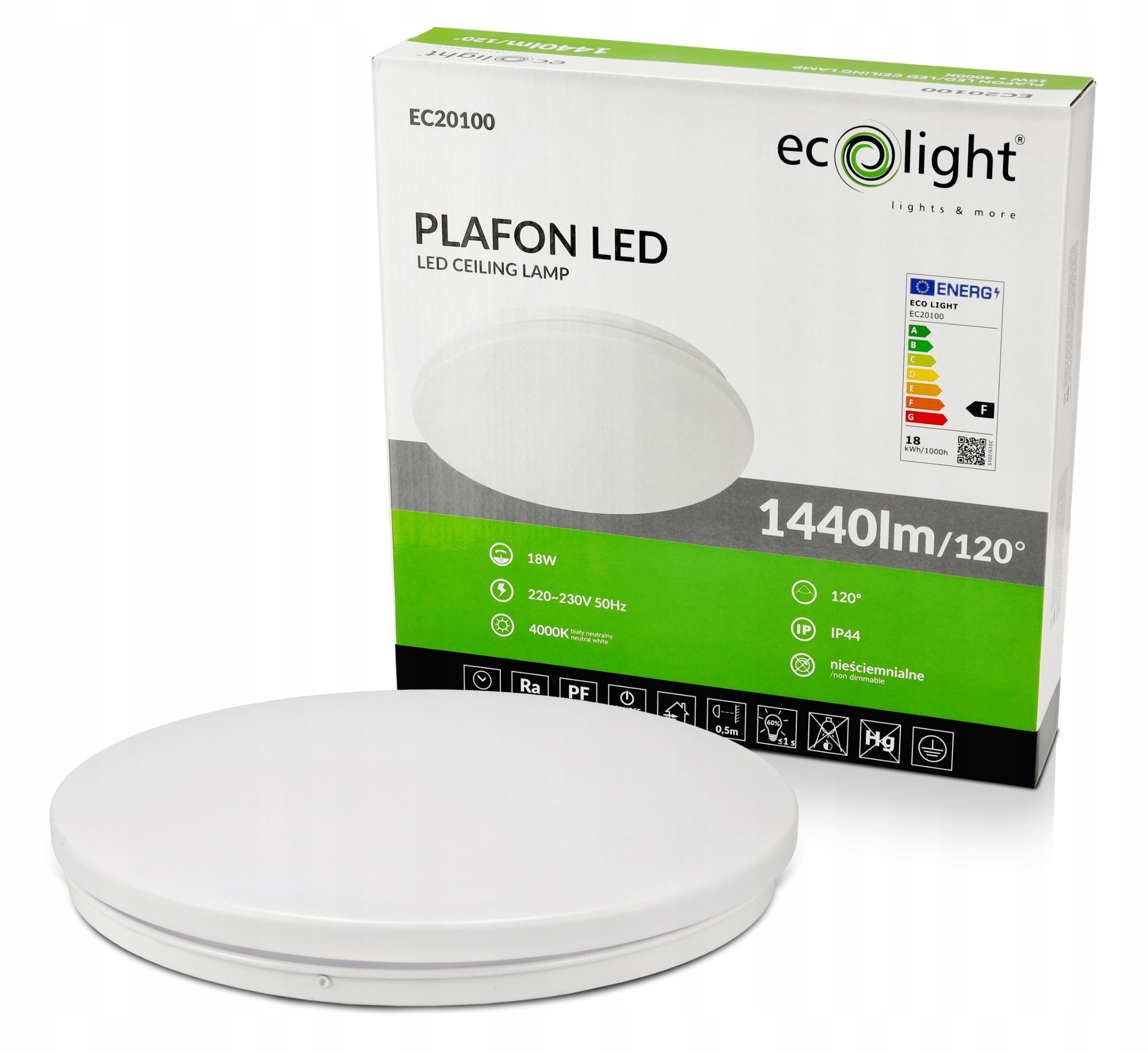 LAMPA SUFITOWA LED PLAFON NATYNKOWY 18W 1440lm