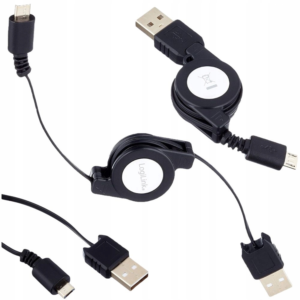 

Zwijany kabel Usb-a micro B 75cm ładowarka Usb