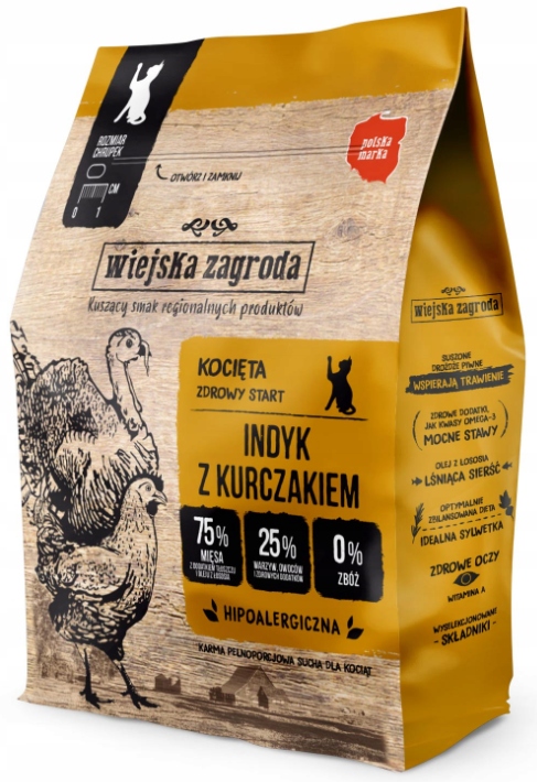 Wiejska Zagroda Indyk z Kurczakiem 5kg dla Kociąt