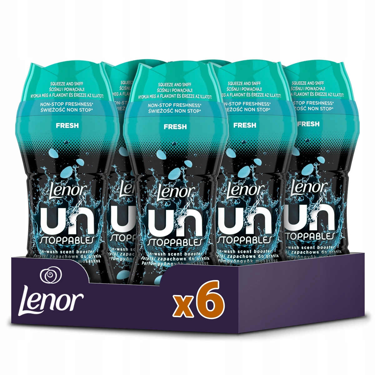 Zestaw Lenor Unstoppables Fresh Perełki zapachowe do prania 195g x6