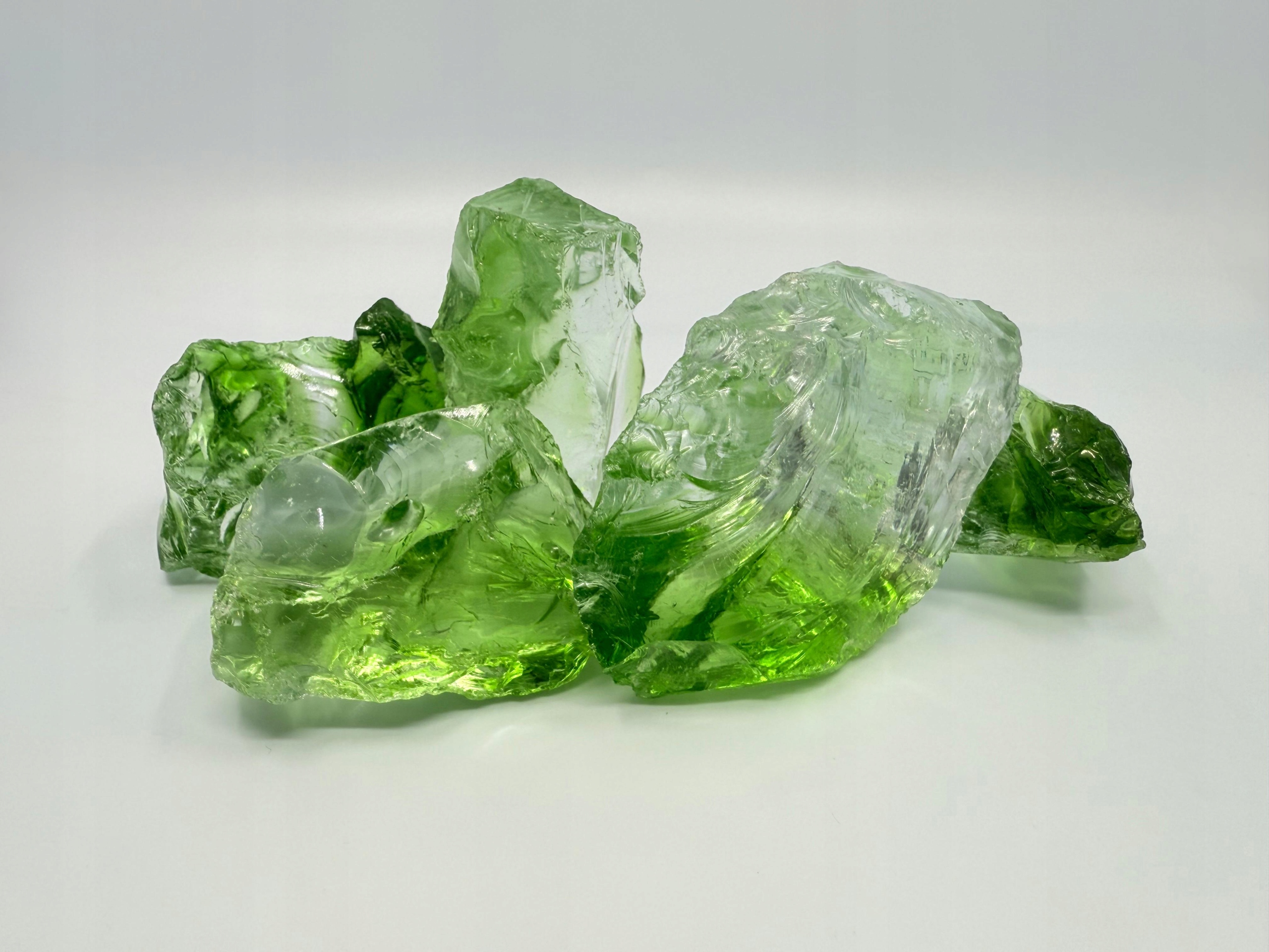 Skleněné brilianty do gabionu tyrkysově zelené dvoubarevné láva 7-14 cm 25 kg