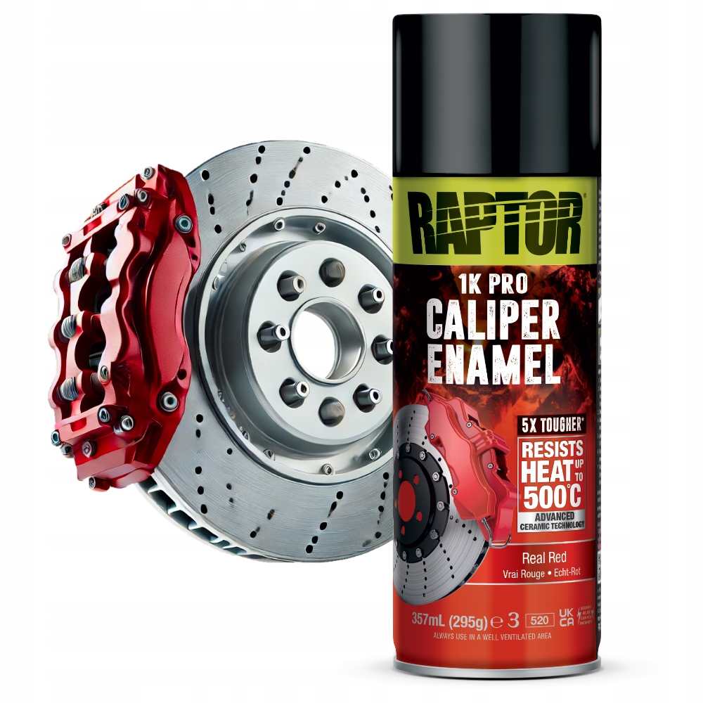 Raptor U-pol Lakier Spray Do Zacisków Czerwony Żaroodporny 500°C
