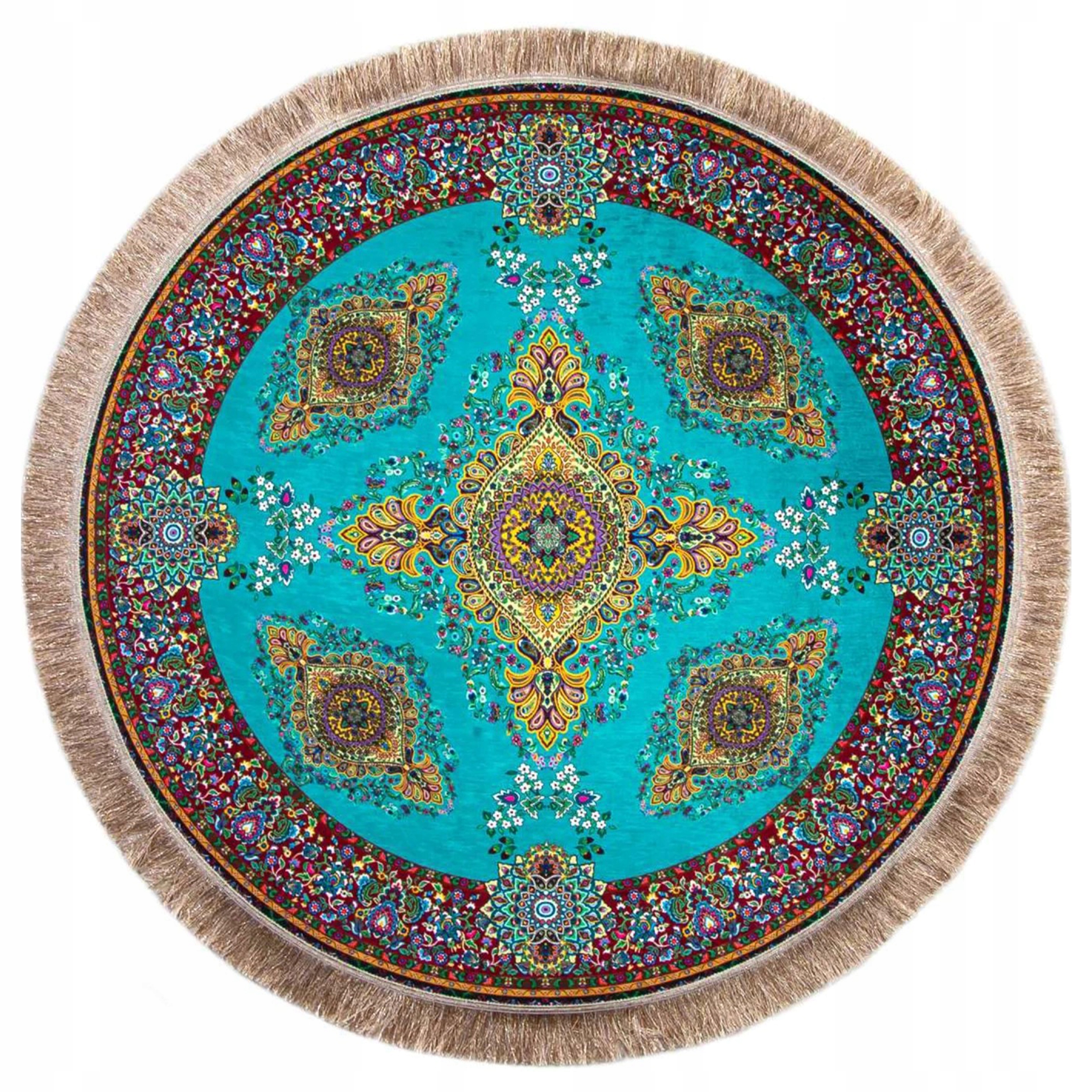 Koberec Do Obývačky Spálňa Okrúhly Turecký Orientálny Mandala Retro Vintage