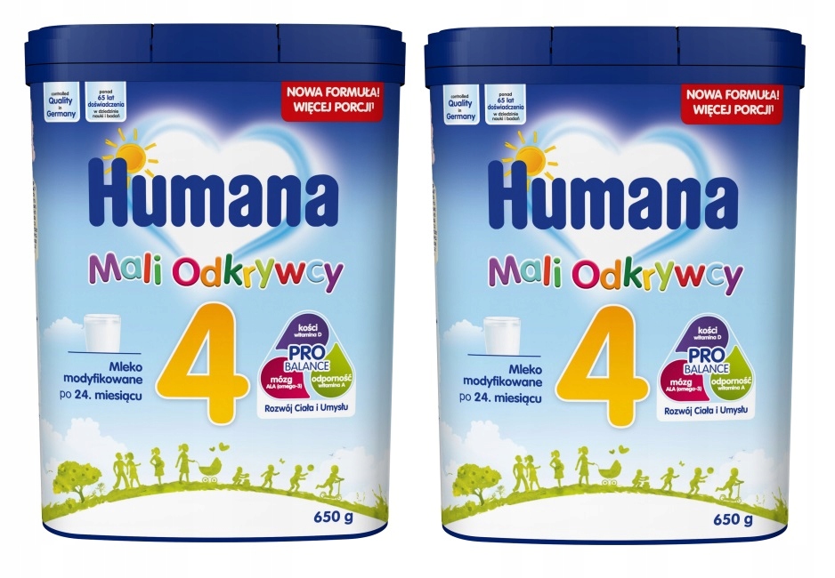 HUMANA 4 MLEKO NASTĘPNE PO 24 M+ 2x650G CHUSTECZKI Marka Humana